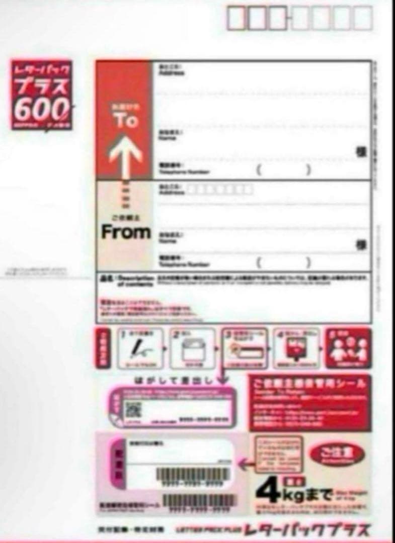 レターパックプラス A4サイズ 600 50枚 日本郵便 レターパック プラス
