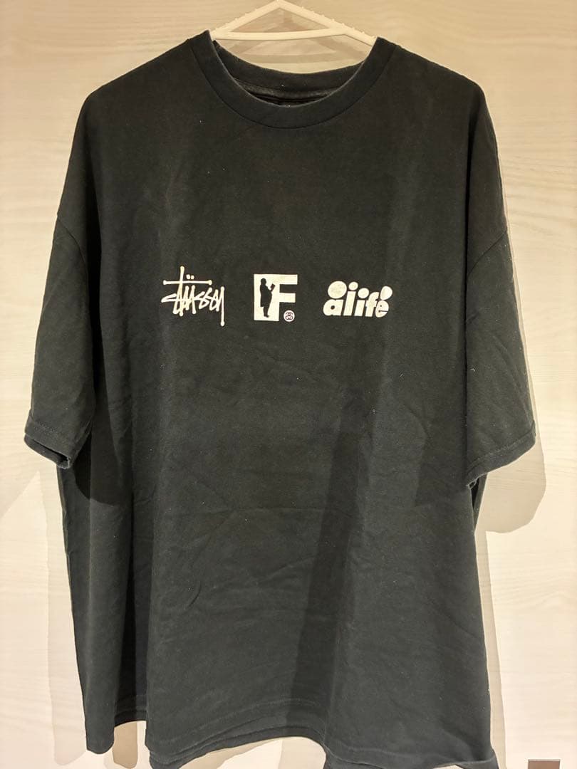 Stussy XXL ブラック グラフィックTシャツ｜Stussy ブラック Tシャツ