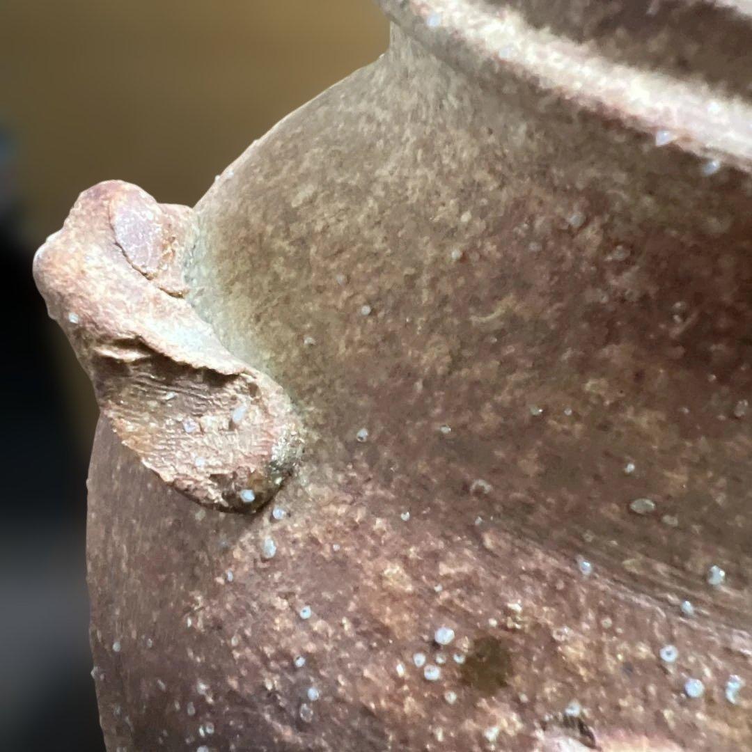 【共箱・説明文付き】信楽焼 花入 仙山窯 素朴で力強い風景の装飾 高さ22.5