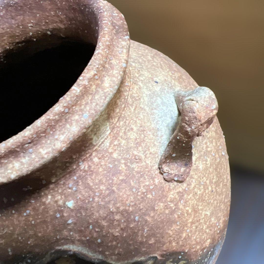 【共箱・説明文付き】信楽焼 花入 仙山窯 素朴で力強い風景の装飾 高さ22.5