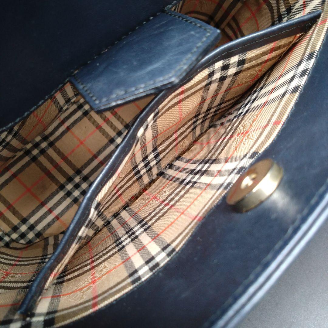 Burberrys ホースロゴ バケツ型 レザー ショルダーバッグ ノバチェック