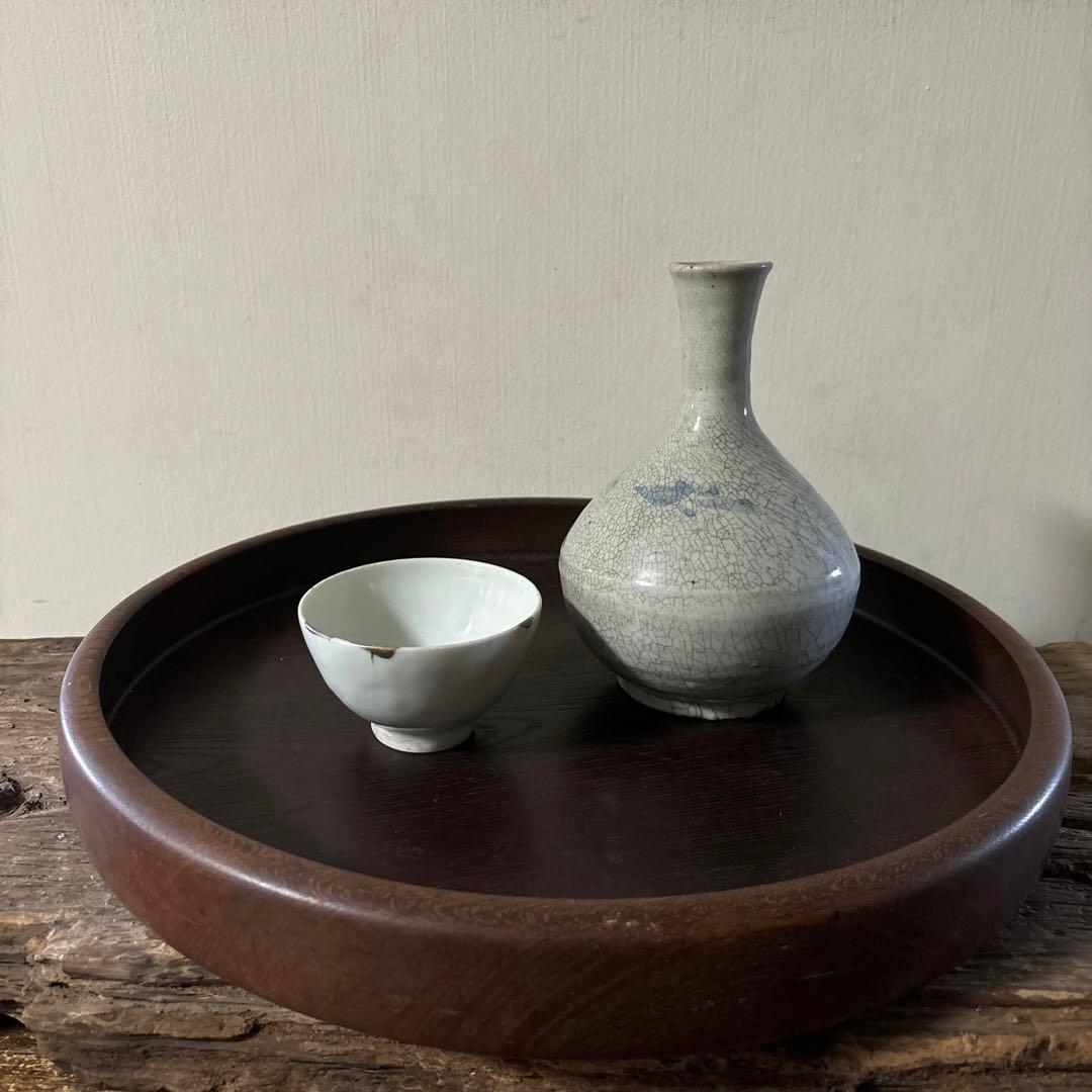 李朝盃 白磁 堅手 ぐい呑み 骨董 アンティーク.古美術.骨董.酒器.韓国