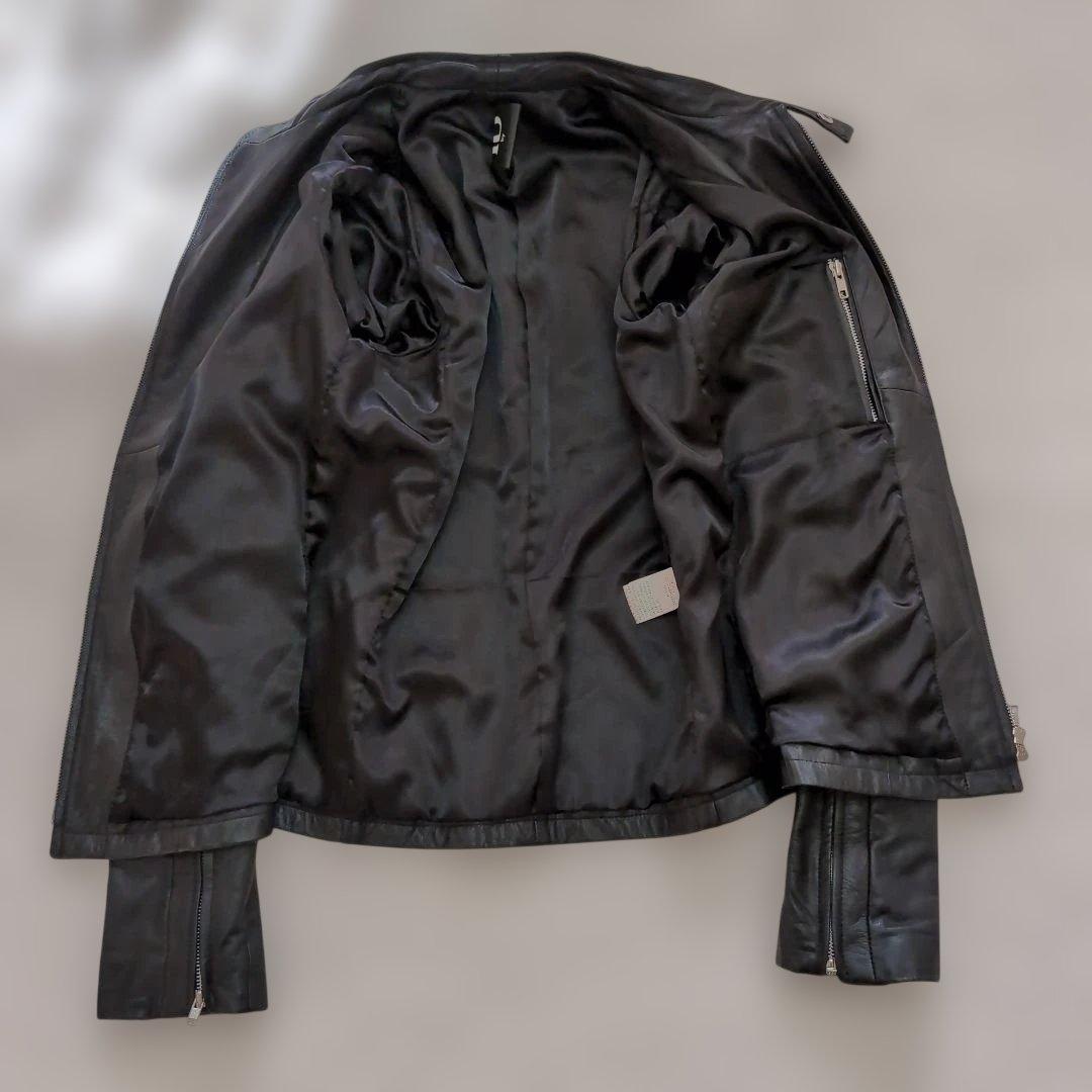 ✧美品【iDbyLAID】羊革シングルライダースL 黒 ラムレザー