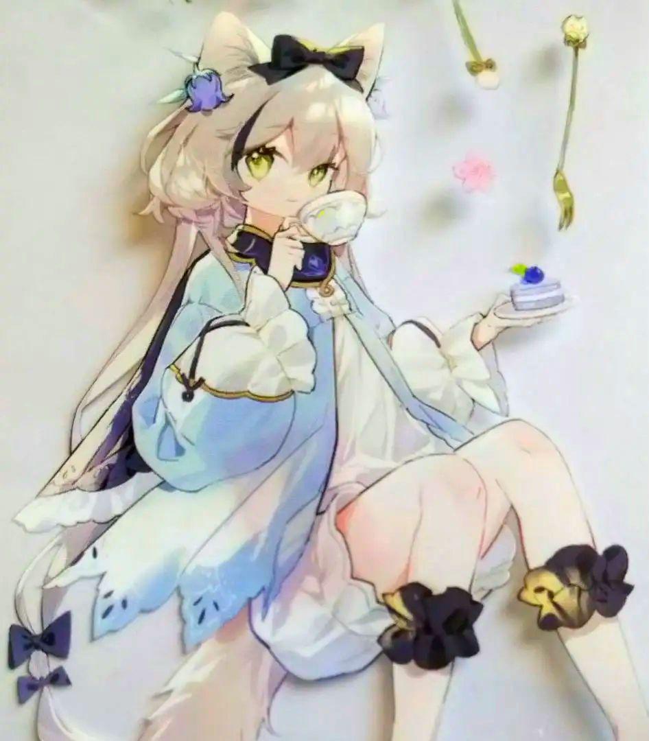 J18＃朝顔(PET)照妖鏡手帳切り売り海外人物マステケモ耳女の子