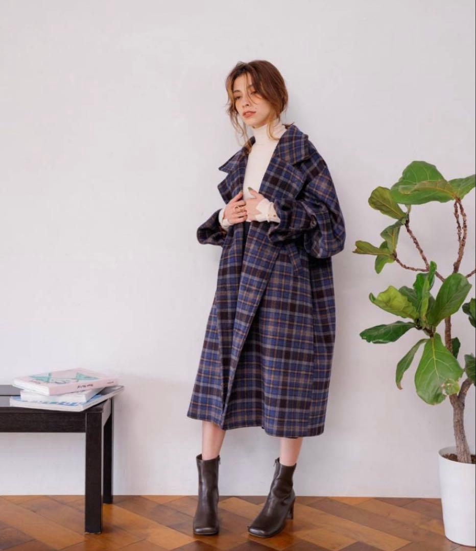 ナップタイム naptime. Nissy 西島隆弘 コート チェック ブルー