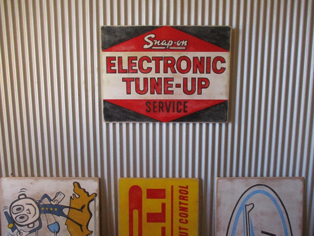 インテリア木製看板SNAP-ON検）アドバタイジング販促ガレージカスタムUSA