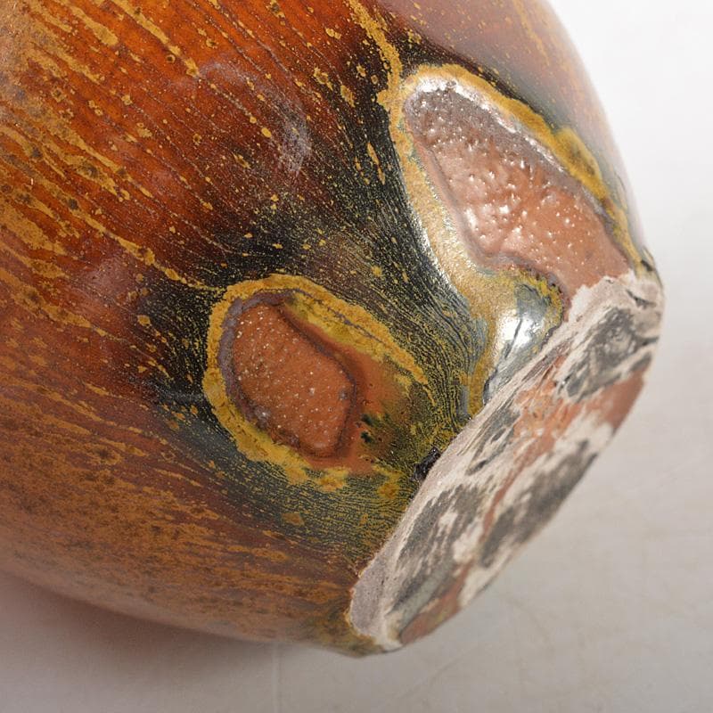 茶道具 琉球壺屋焼 琉馬作 茶入 仕覆付 共箱 V R6102 - メルカリ