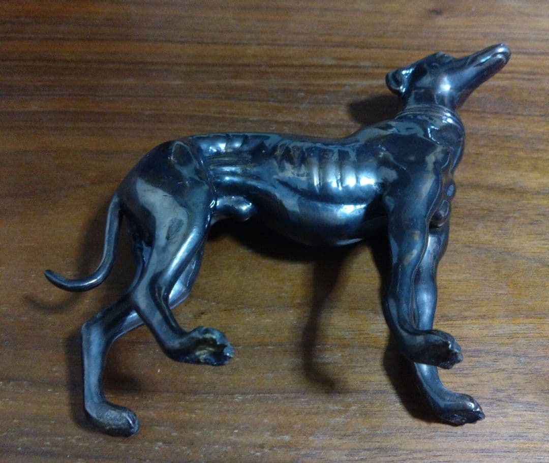 置物☆グレイハウンド ブロンズ像 重量感あり アンティーク 犬 - メルカリ