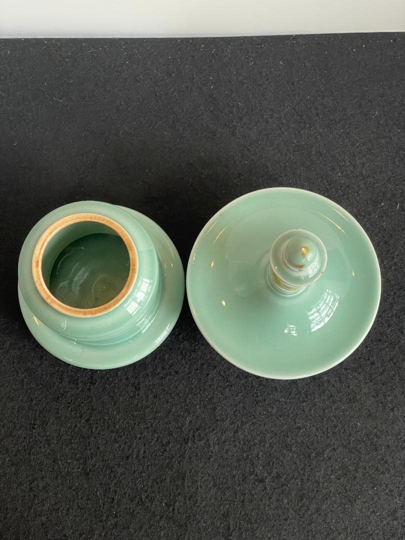 骨董 三代 真葛香山 青磁 香炉 多賓塔 茶道具 香道具 桐箱付 横浜