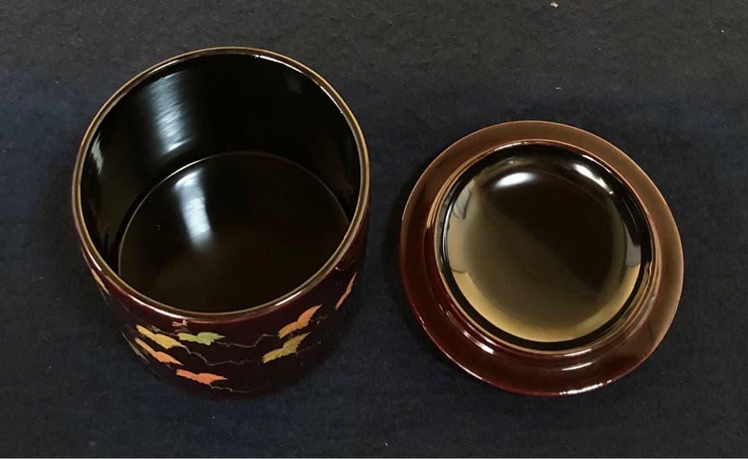 《R》茶道具 蔦蒔絵 螺鈿 宗香作 木製漆器 共箱　260116き4