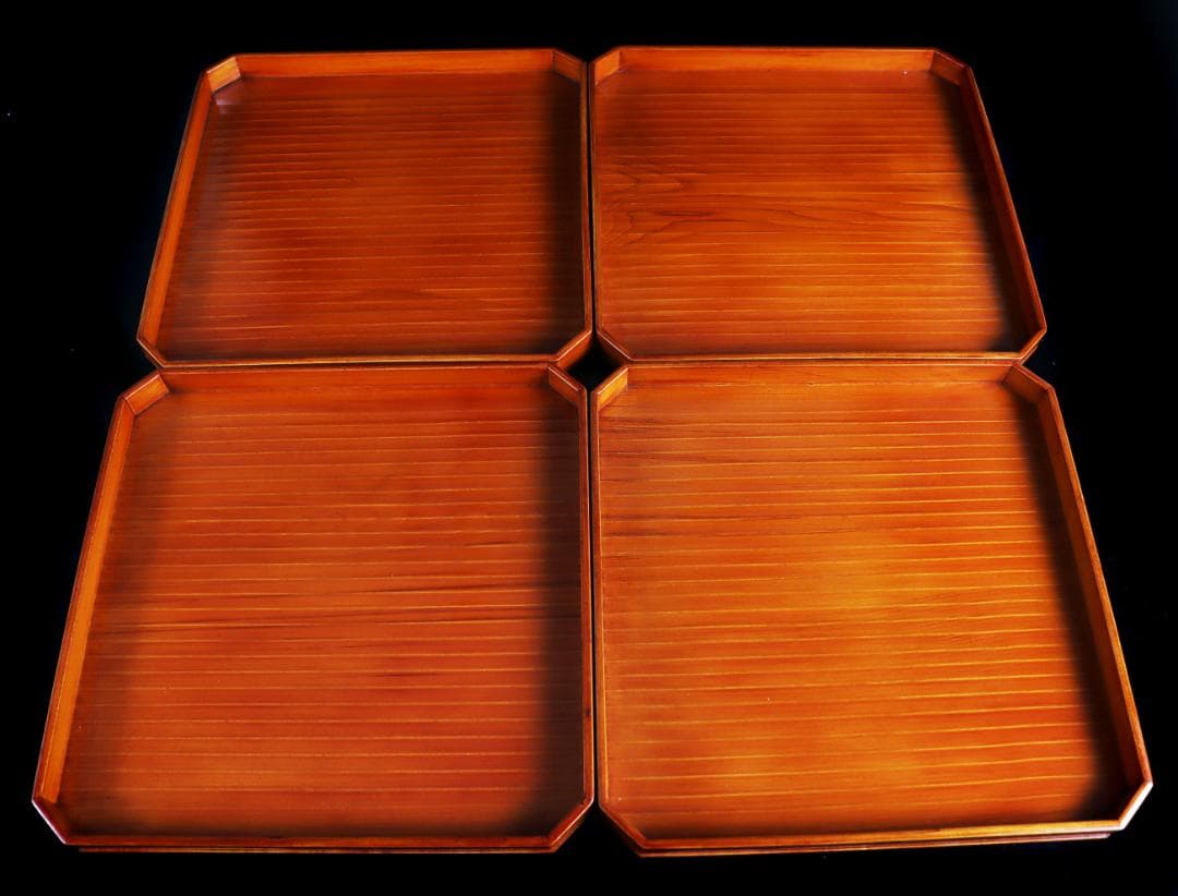 飛騨春慶塗 小吸膳 四方膳 折敷膳 懐石道具 会席 十客 共箱