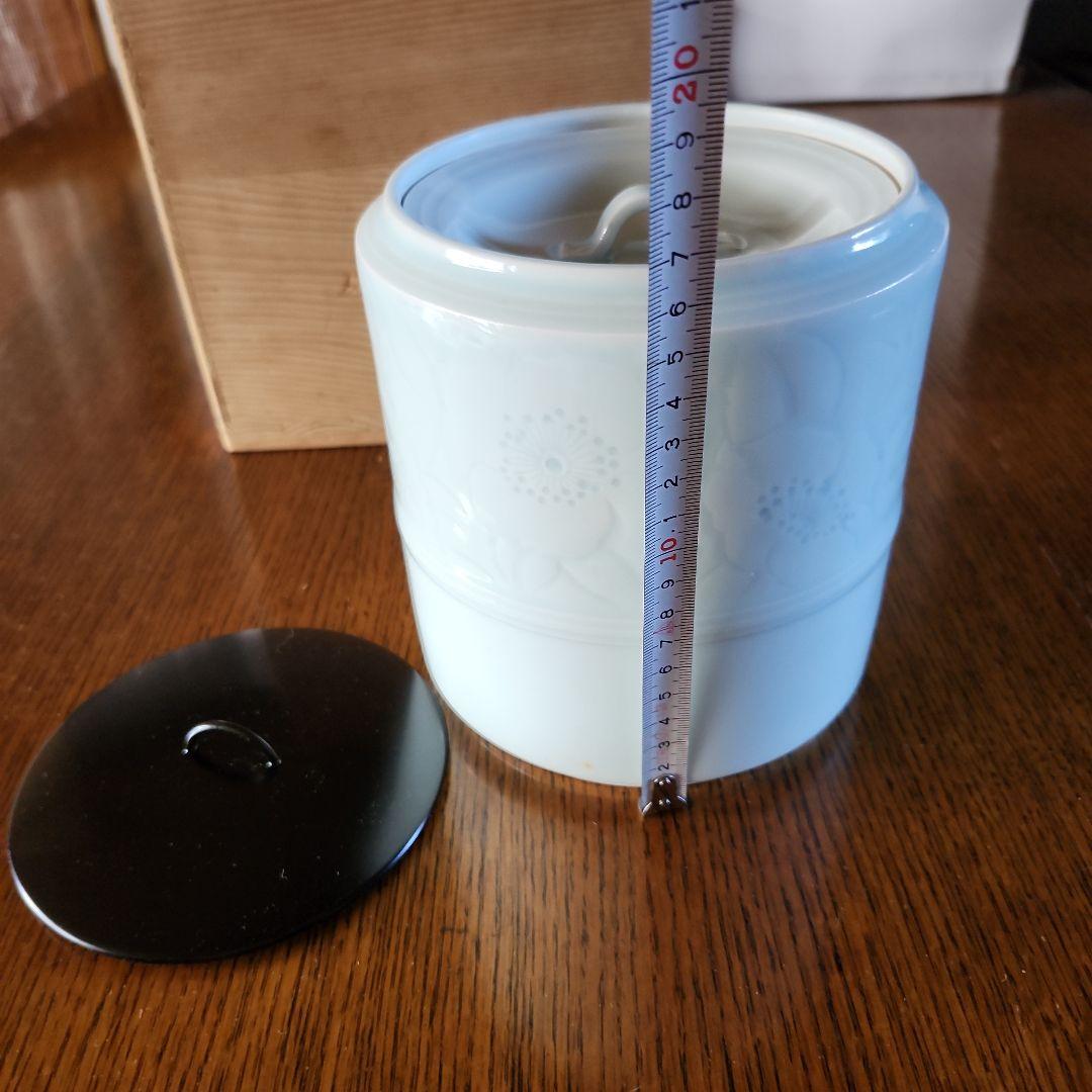 青磁 陶器 水差し 花模様
