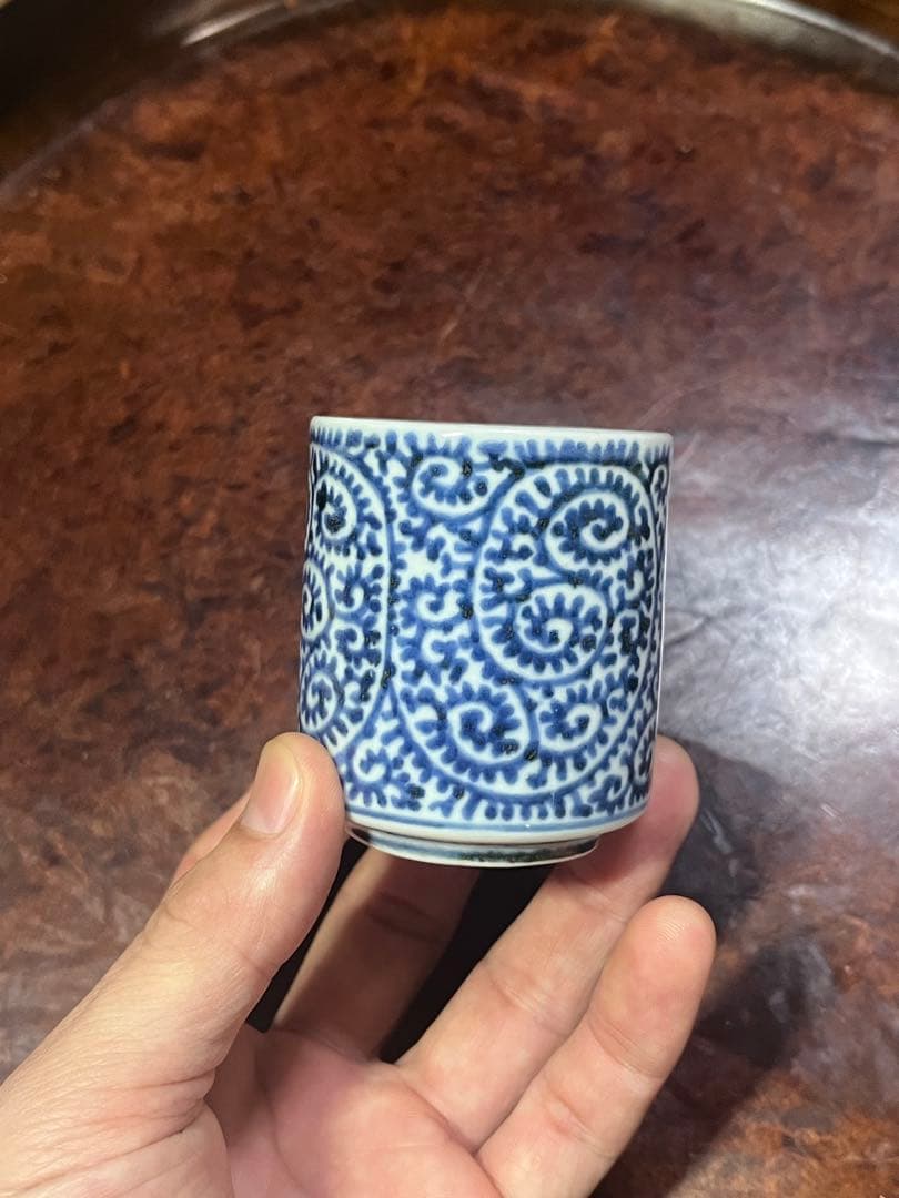 古伊万里　覗き猪口　のぞき猪口　蛸唐草　唐草　酒器　民藝　民芸　唐草　柿右衛門 古伊万里 覗き猪口 のぞき猪口 蛸唐草 唐草 酒器 民藝 民芸 唐草 柿