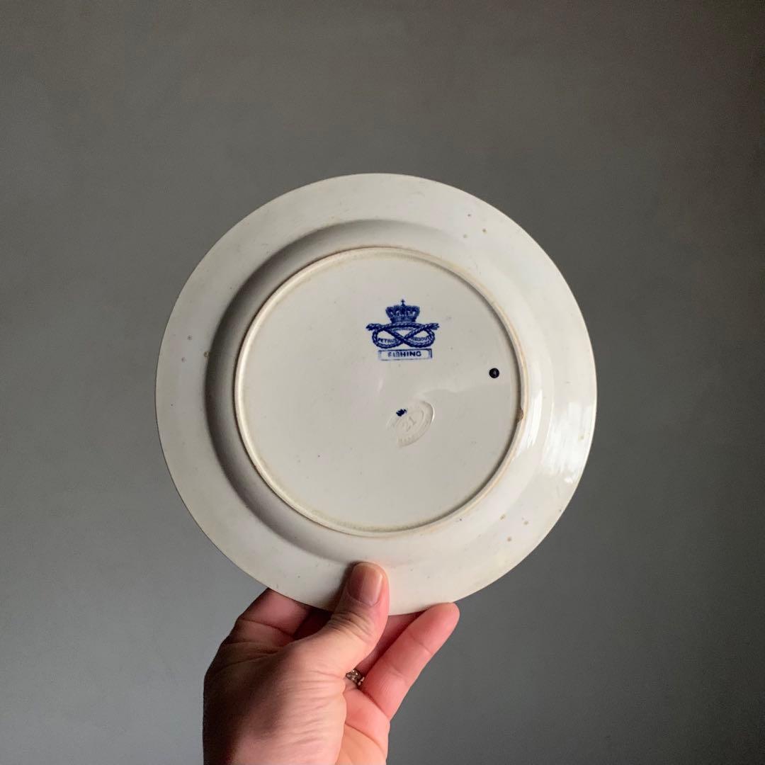 銅板転写 プレート 皿 中皿 古道具 アンティーク ブロカント