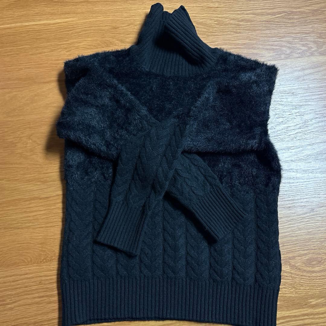 DESCENTE タートルネツクセーターＬ　黒