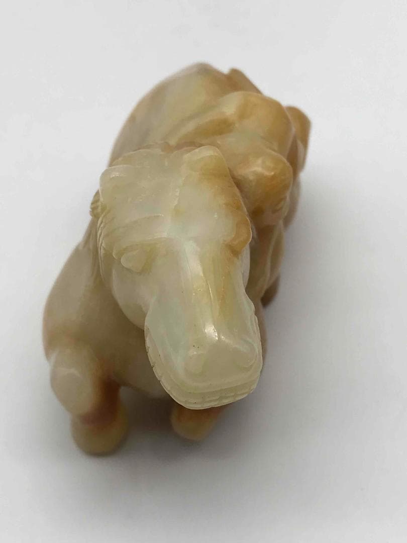 漢時代 和田玉 瑞獣 瑞馬と猿 馬上封候 神駿 玉