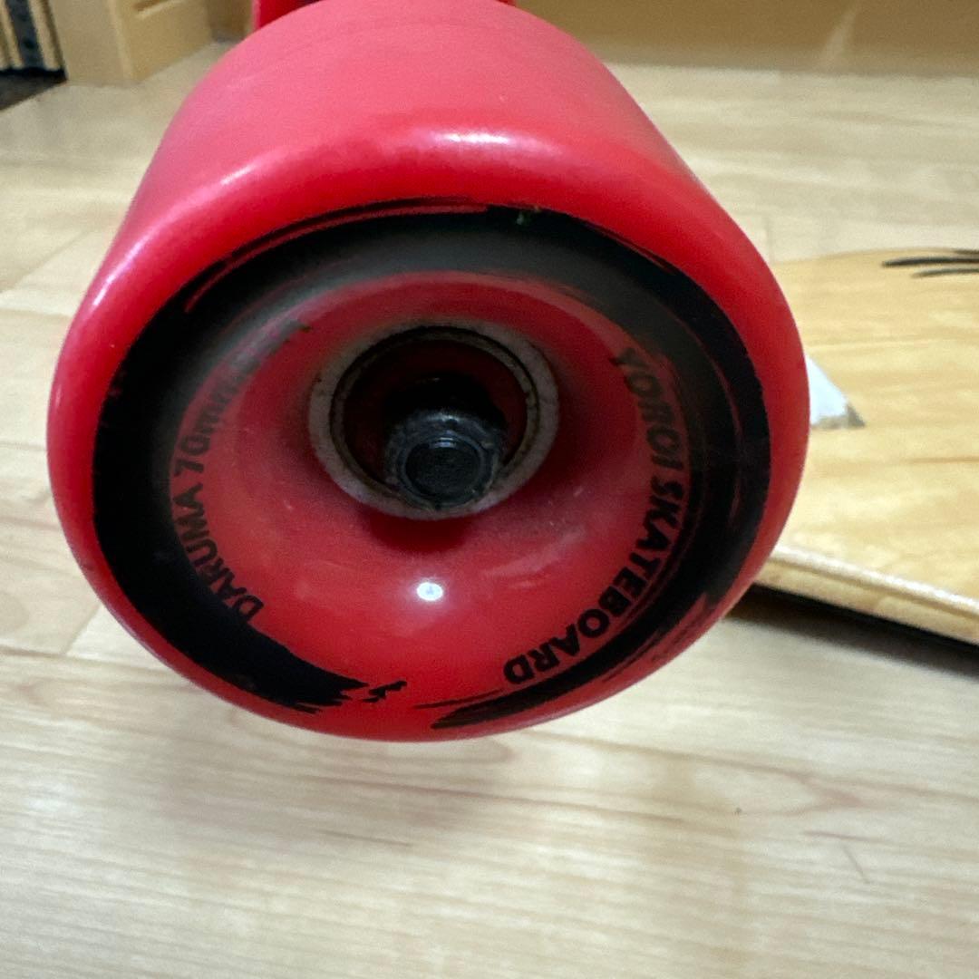 YOROI SKATEBOARD 木目調デッキ 赤ウィール