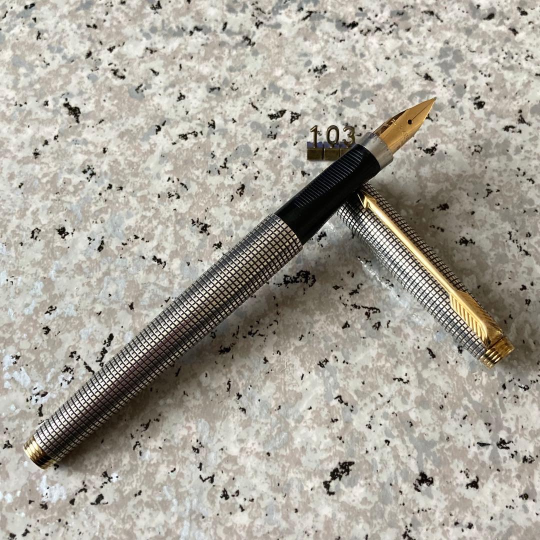 103 オーバーホール済み 万年筆 PARKER パーカー 925 14k - メルカリ