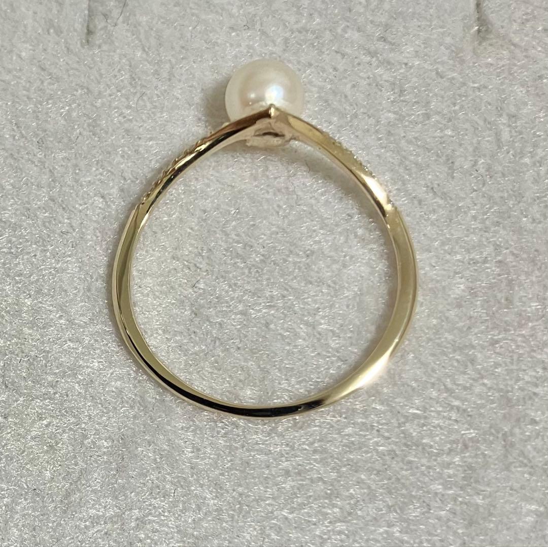 本日限定値　美品 K10+アコヤ真珠+ダイヤモンド リング(Lilas)