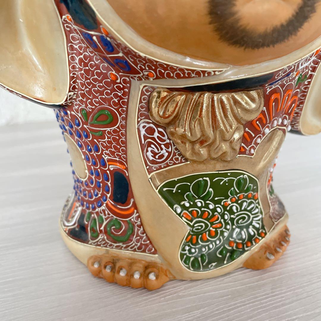 布袋様 置物 九谷焼風 菊池仙谷作 陶器 金彩 縁起物 高さ30cm 七福神