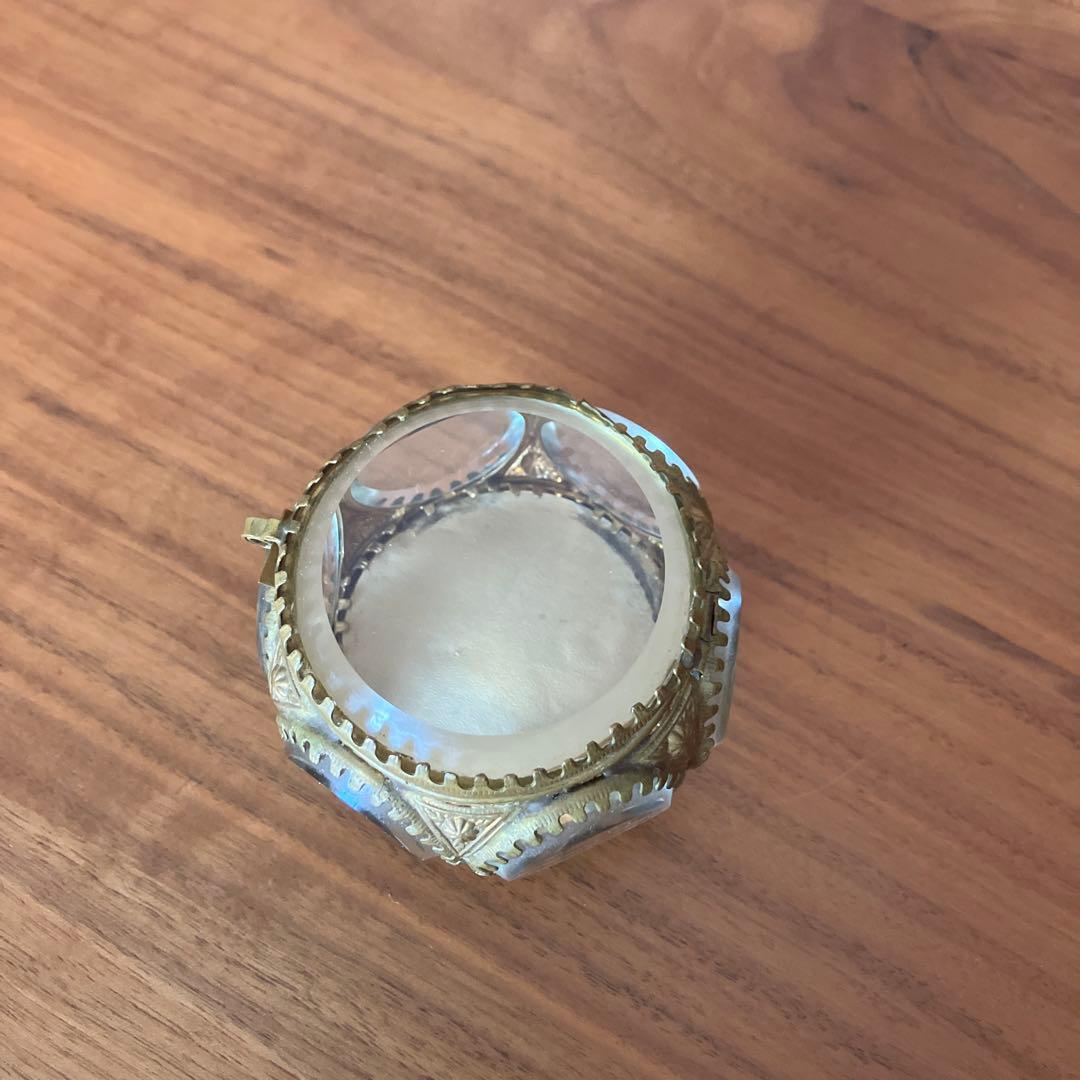 希少フランス蚤の市アンティークガラスジュエリーボックス宝石箱