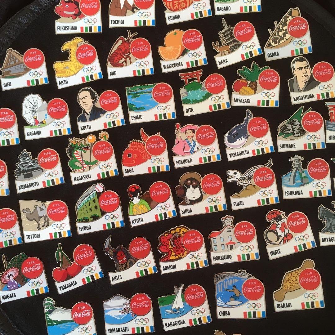 ストア コカコーラ オリンピック 47都道府県ピンバッジコンプリート
