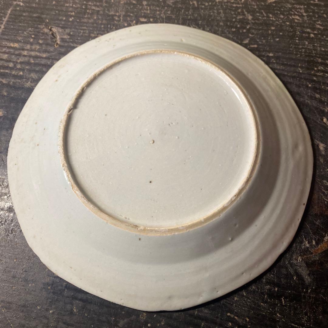 中国山水図染付皿19cm【桐箱付】 美術品・アンティーク・コレクション