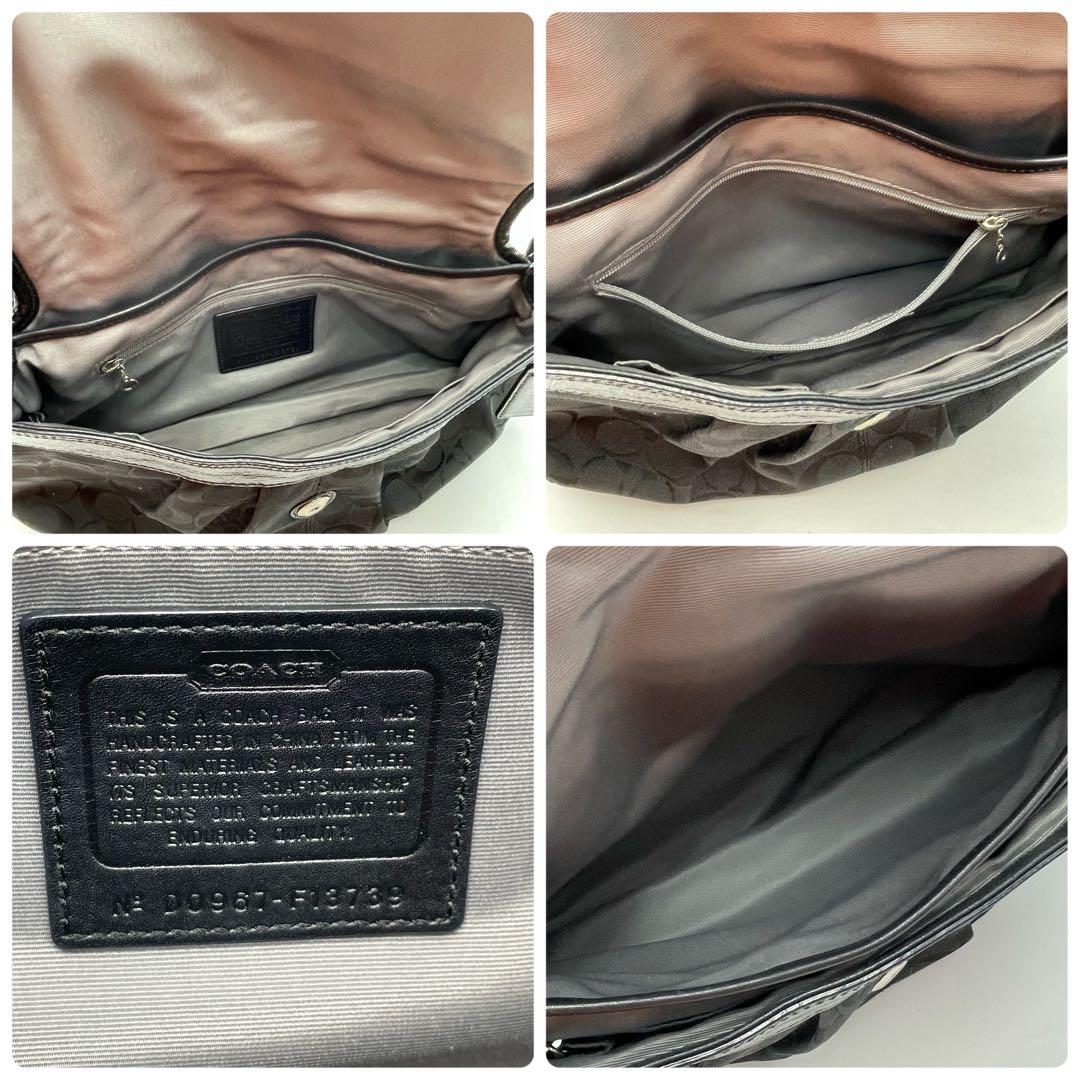 極美品✨COACH ワンショルダー 肩掛け ハンドバッグ シグネチャー ブラック