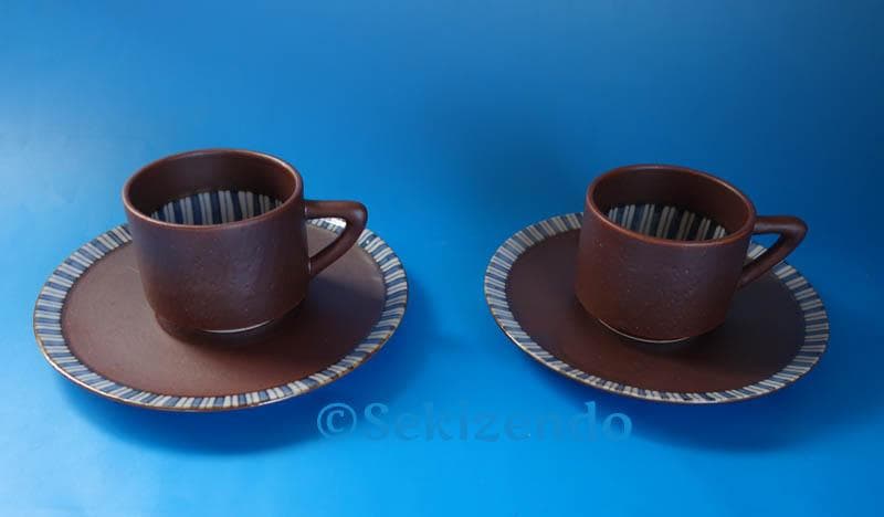 九谷焼 　松本佐一 芙蓉図　ペア 　珈琲揃　共箱　　カップ&ソーサー　２４９２