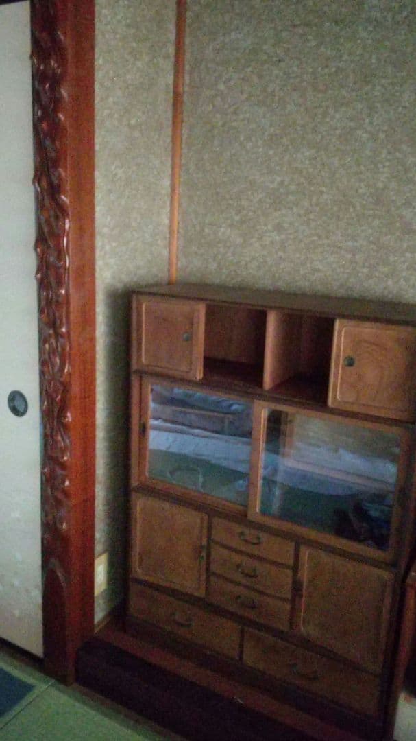 くまねこ様へ 東京から発送】茶箪笥 飾り棚 和家具 昭和レトロ 食器棚