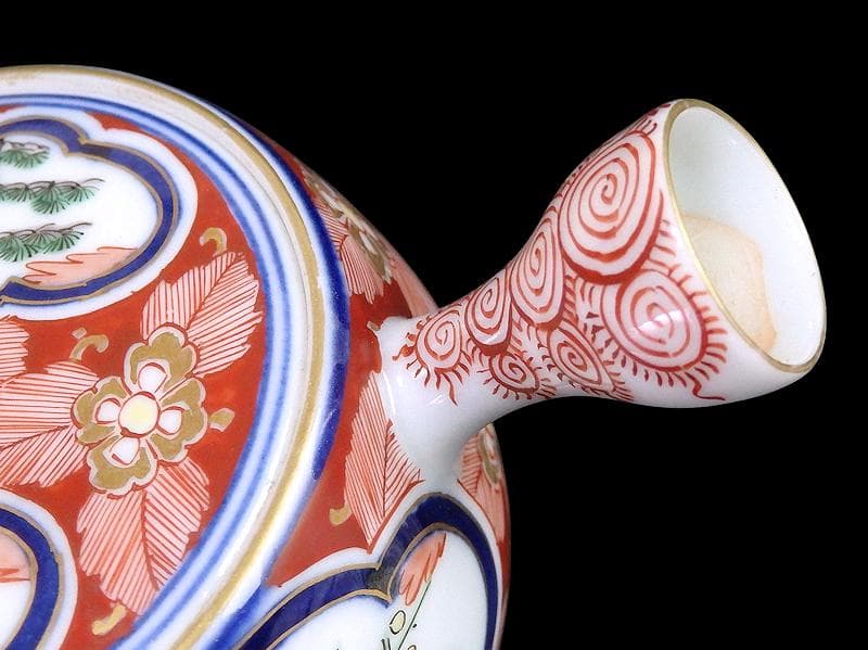 九谷 大聖寺伊万里 金襴手 窓絵 松竹梅の図 急須 F335AS-fbun - メルカリ