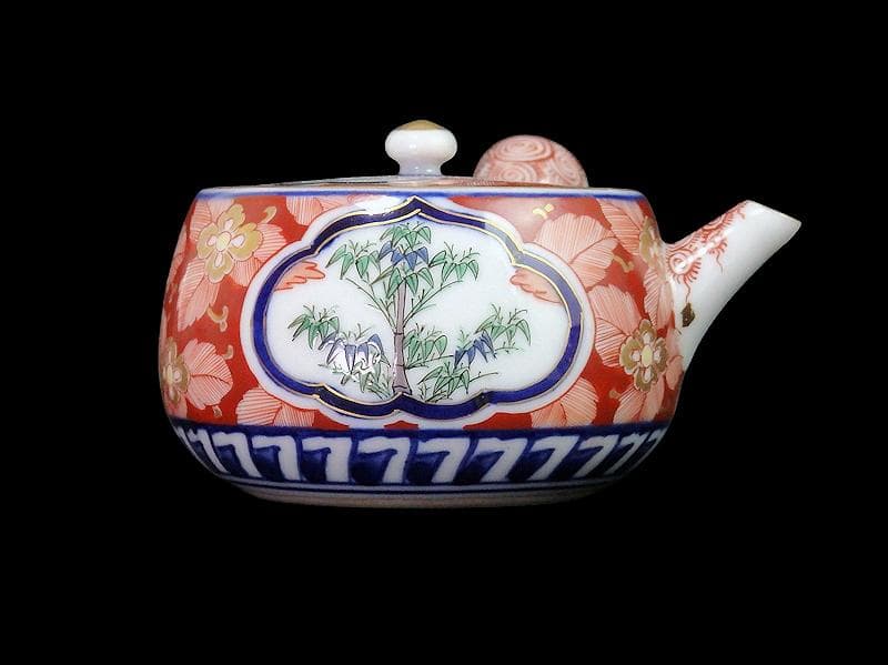 九谷 大聖寺伊万里 金襴手 窓絵 松竹梅の図 急須 F335AS-fbun - メルカリ