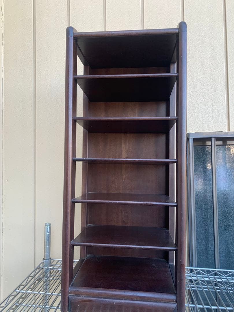 木製6段オープンシェルフ ダークブラウン