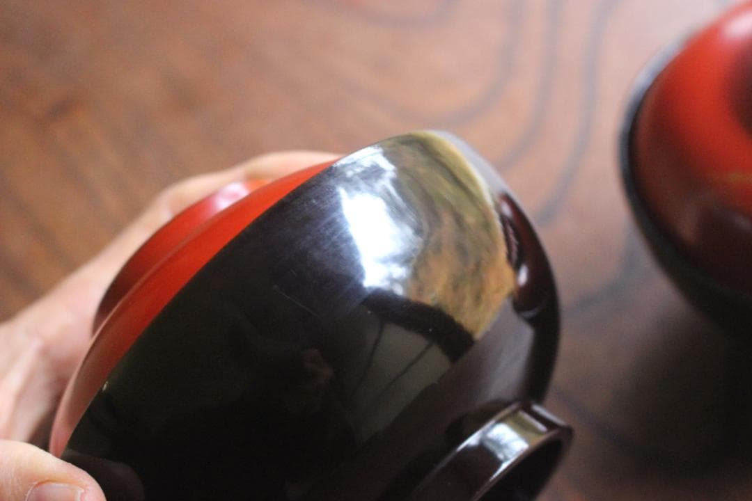 時代逸品！優美な見返し鶴蒔絵の映える日の出椀2点（検輪島塗雑煮椀蒔絵椀