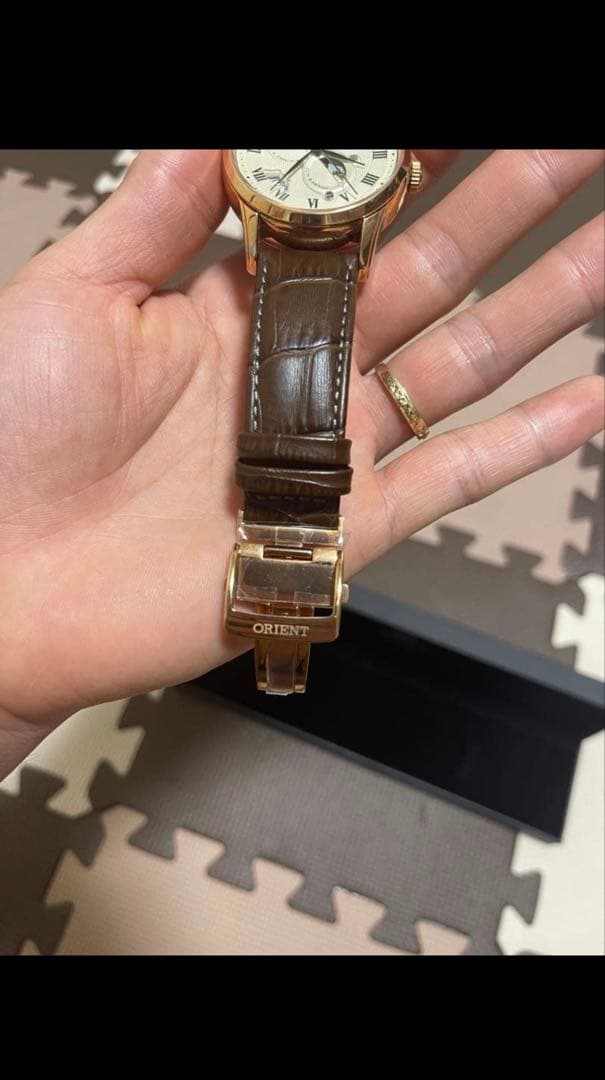 ORIENT SUN&MOON 自動巻き 腕時計 ゴールド/ブラウン
