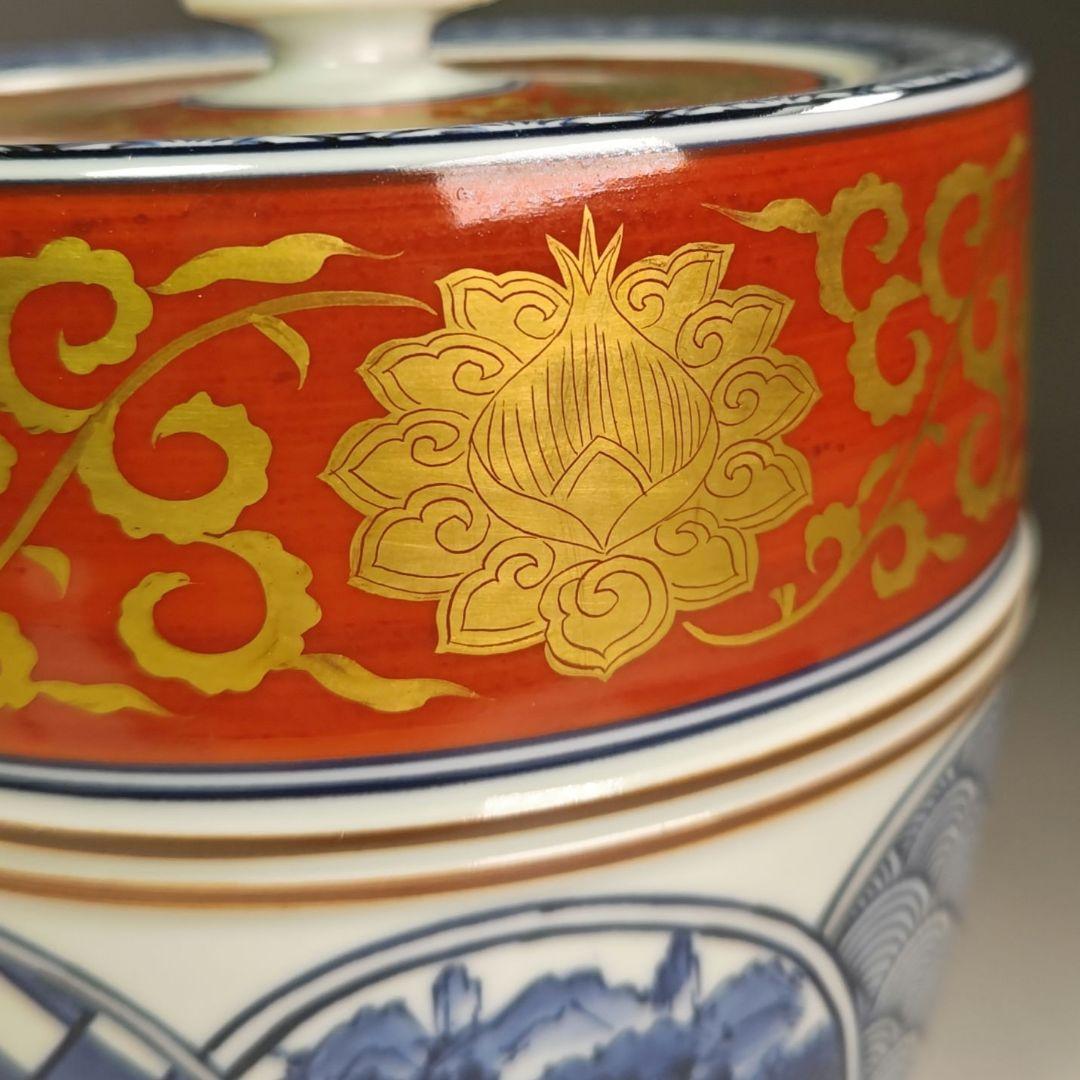 イ863 水指『平安 京峰造』『染付金襴手 水指 共箱』茶道具 - メルカリ