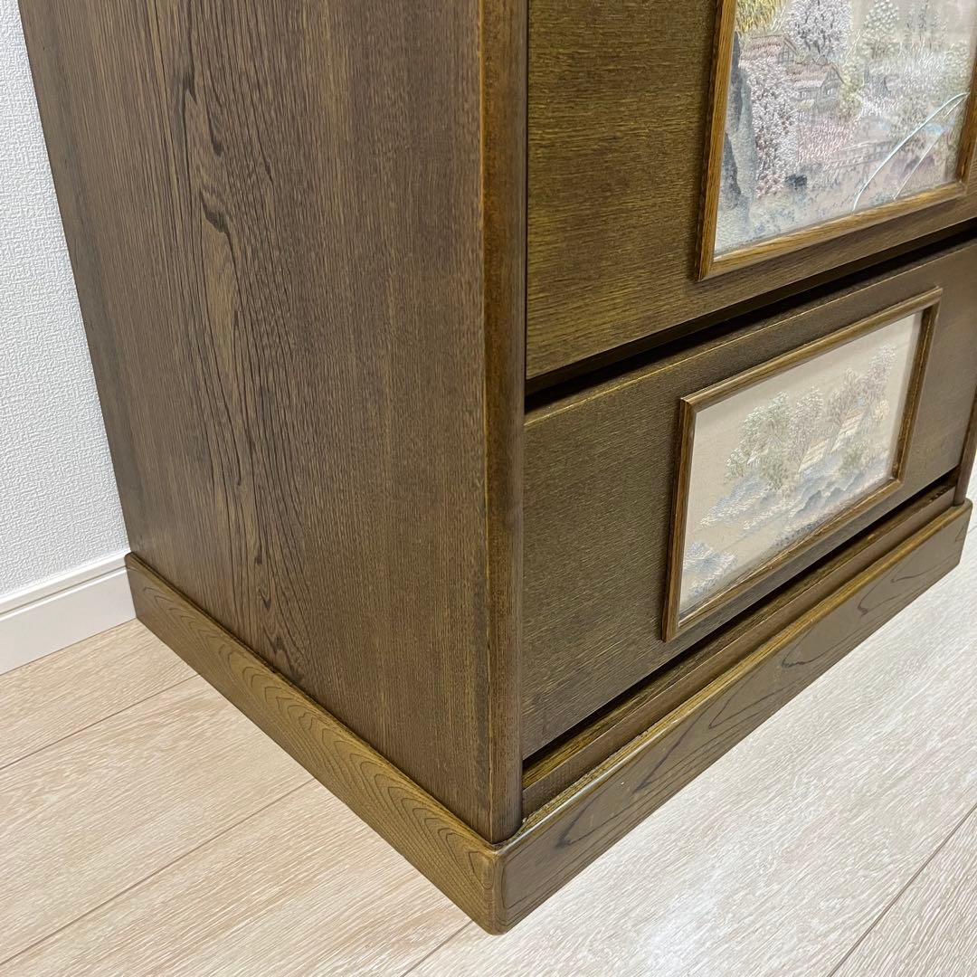 こ50)戸塚刺繍 風景画 木製多段チェスト 洋箪笥 - メルカリ