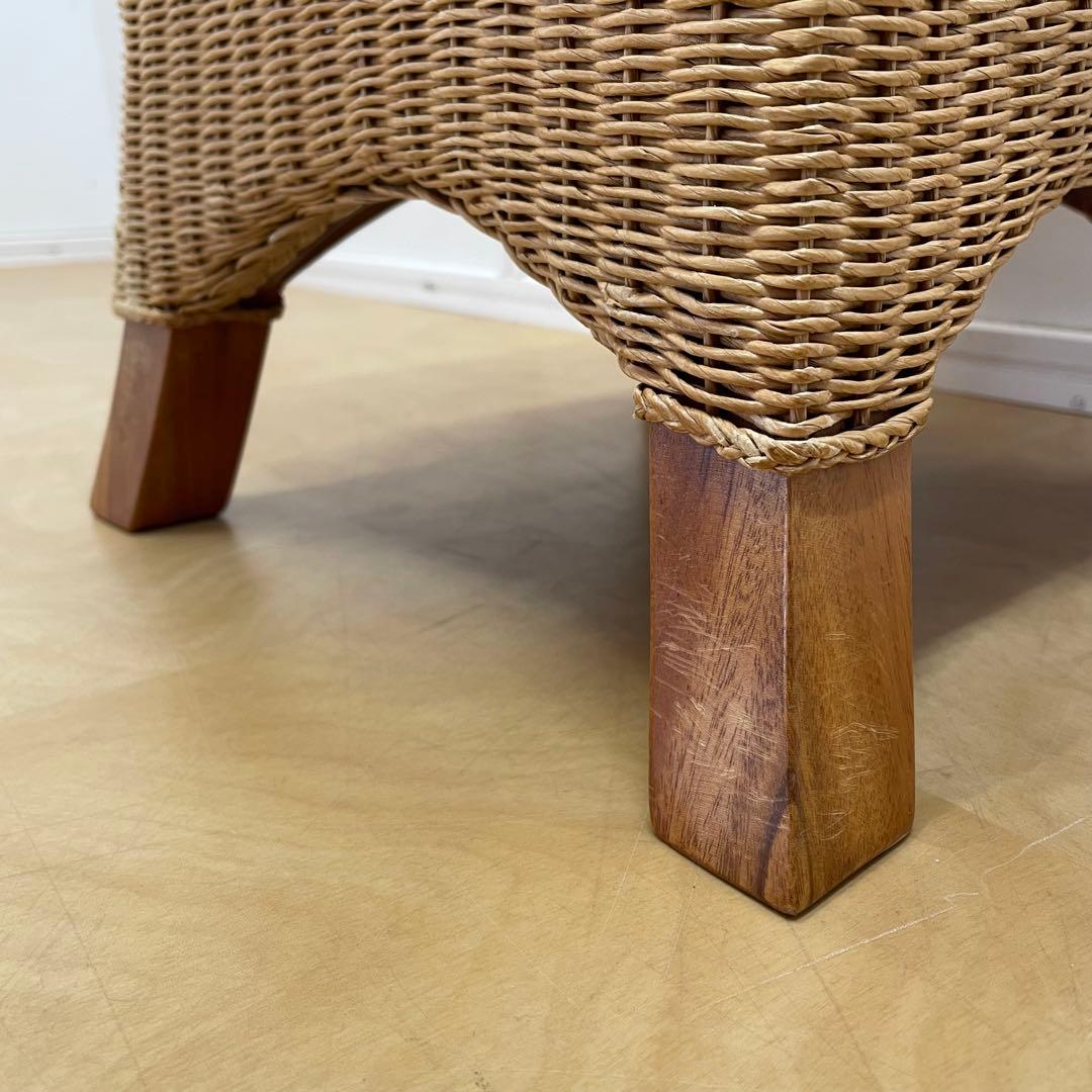 ペーパーコード編み 木製 サイドテーブル 花台 スツール テーブル 椅子