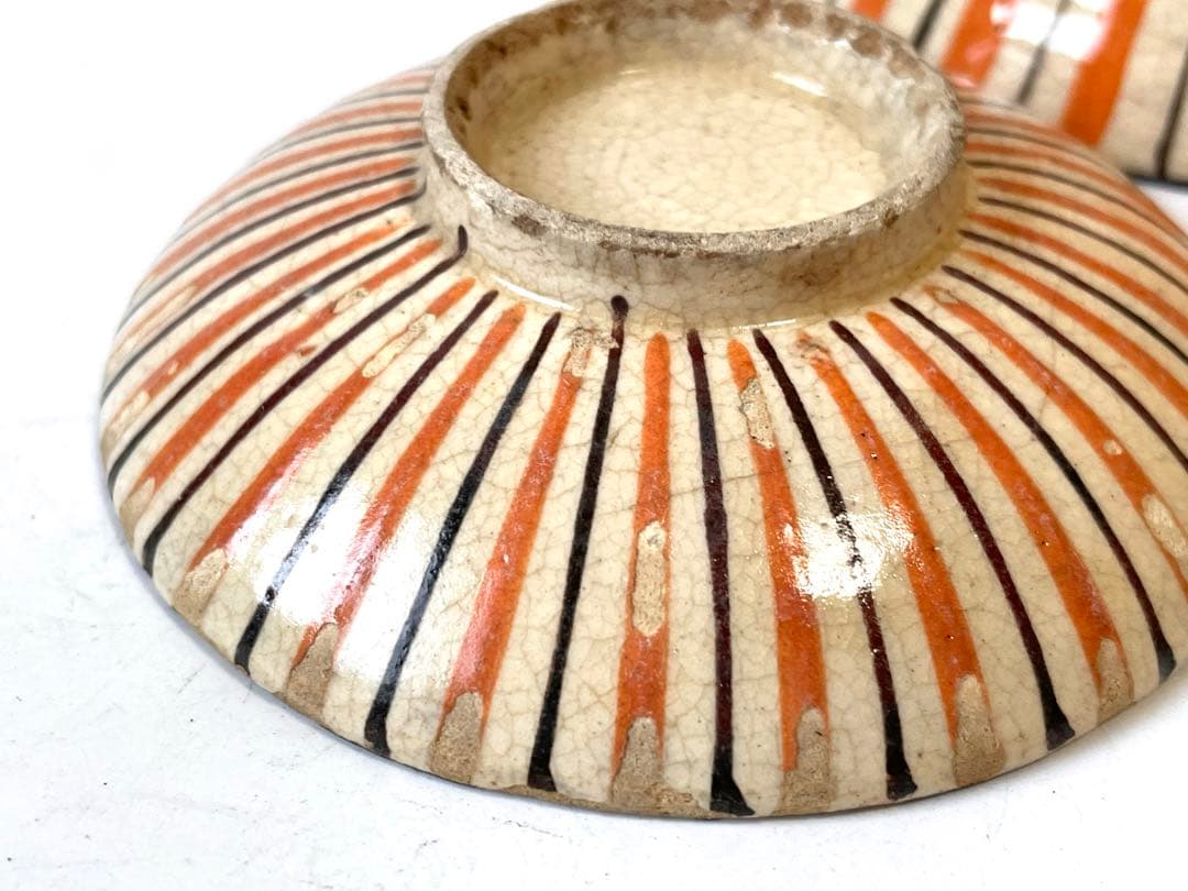 骨董 アンティーク 麦藁手 蓋碗 蓋茶碗 お碗 飯碗 絵瀬戸 白州正子 民芸