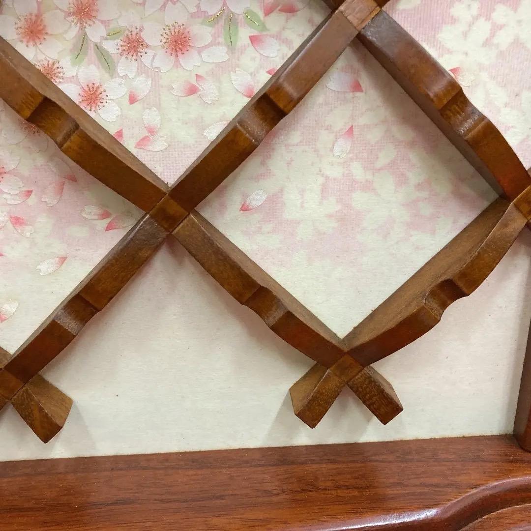 C8 訳あり特価！　台屏風のみ　高級木製三段　巾90㎝位　ひな人形段