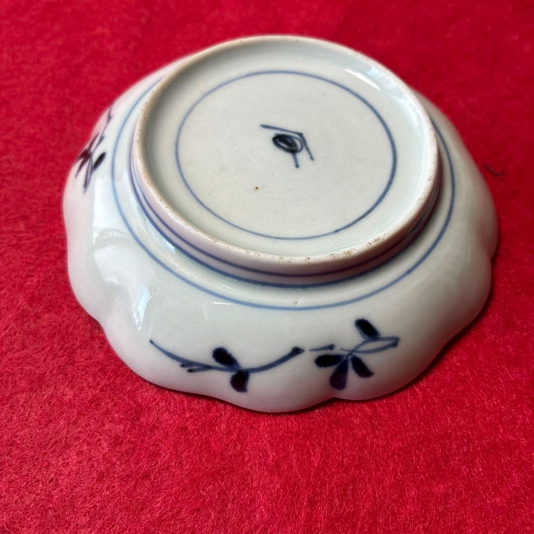 古伊万里 色絵 茄子文 小皿 5枚組