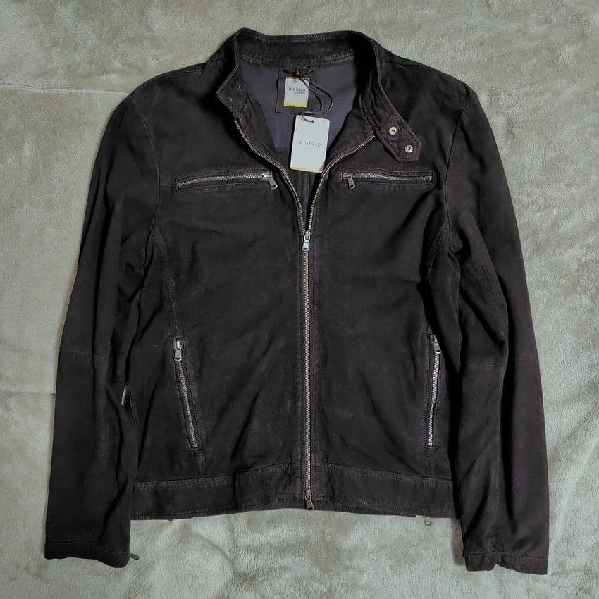 新品 Andrea D'AMICO サイズ54 ダミコ ライダース スエード