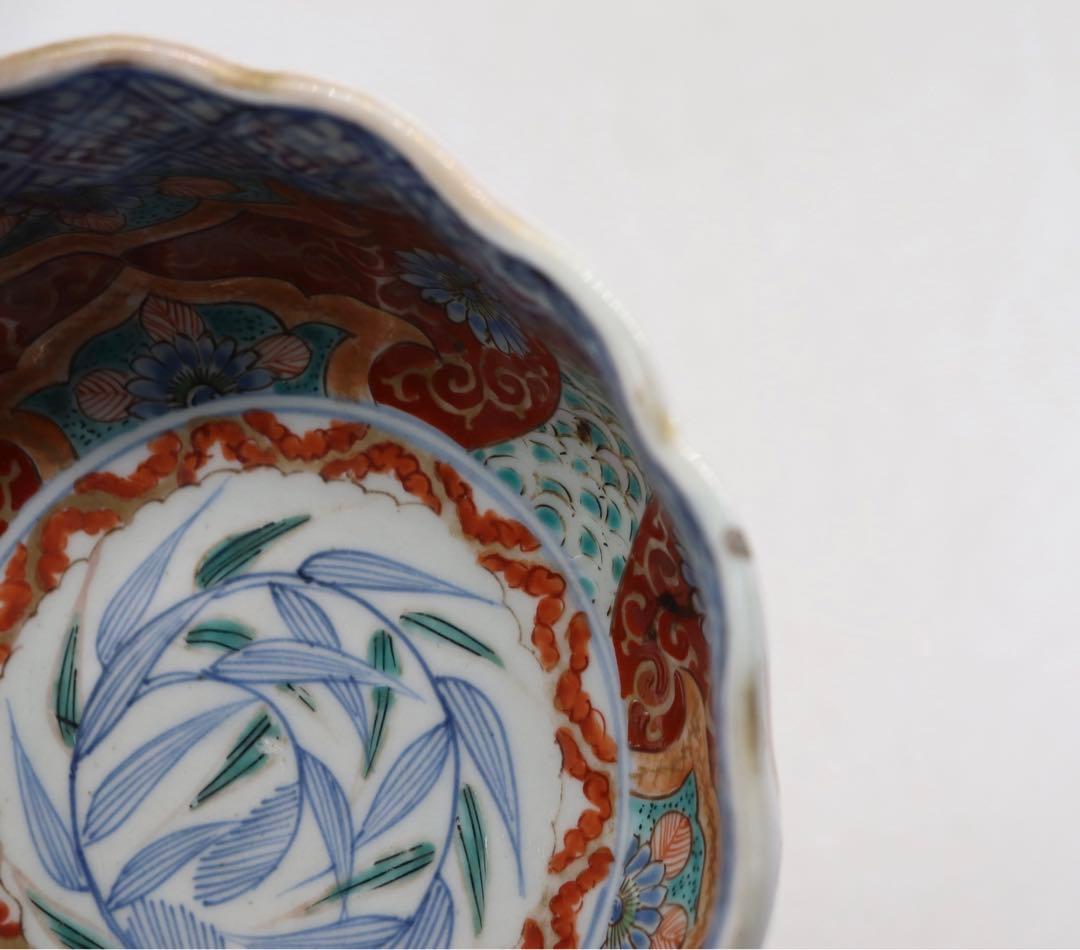 江戸　伊万里色絵花口鉢　送料込み1121