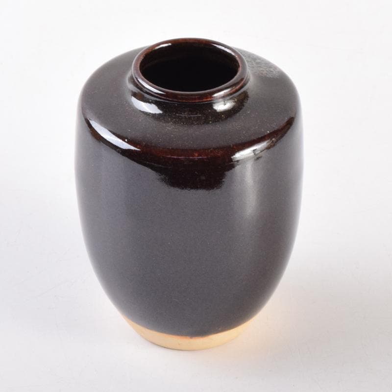 茶道具 高取焼 清水茂生造 文琳茶入 仕覆付 共箱 V 7006