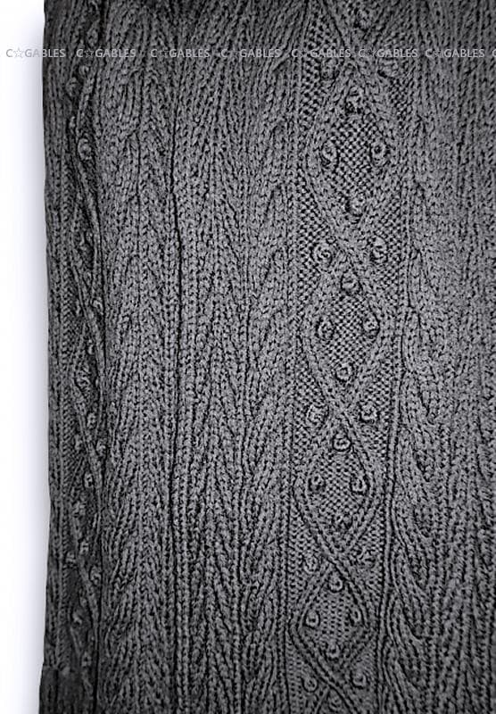 LIMI feu リミフゥ アラン編みフリンジニットマフラー ヨウジヤマモト