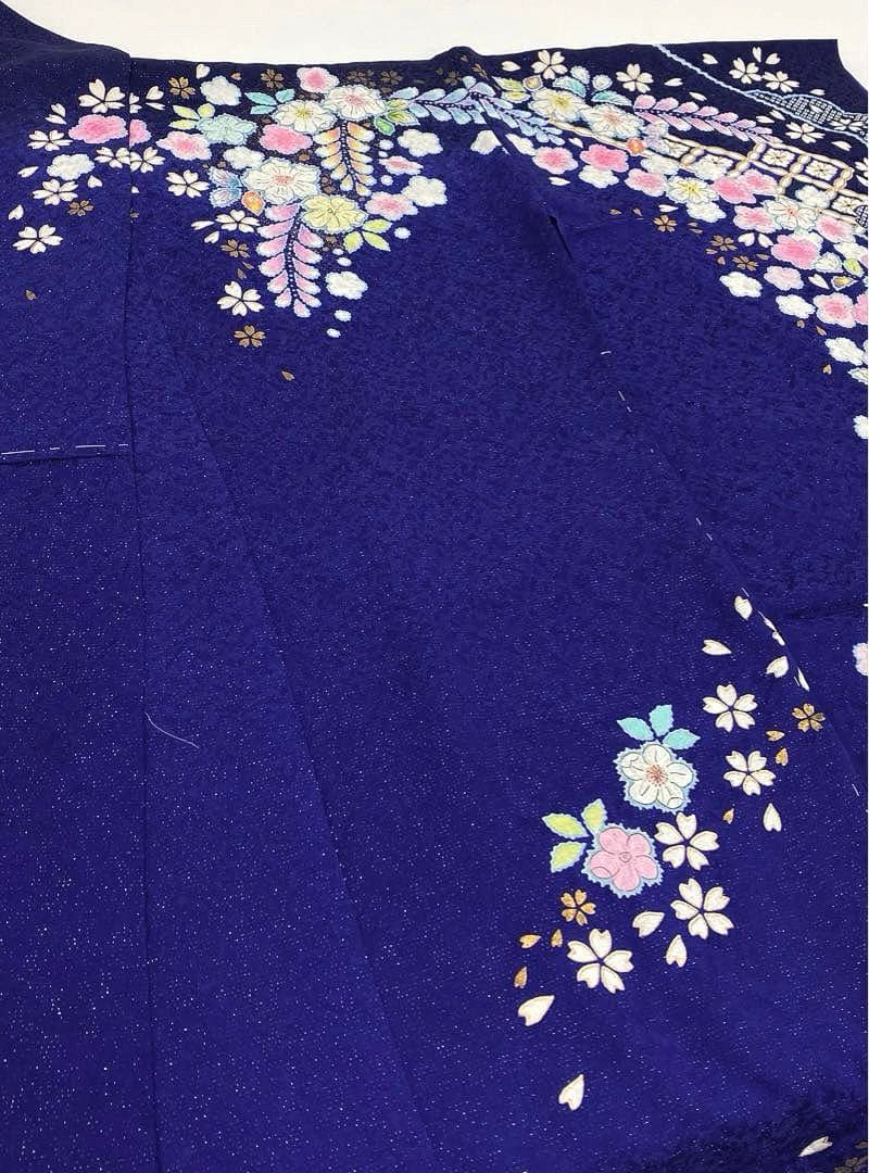 振袖 仮絵羽 桐屋 翠山工房 辻ヶ花 絞り 銀通し 正絹