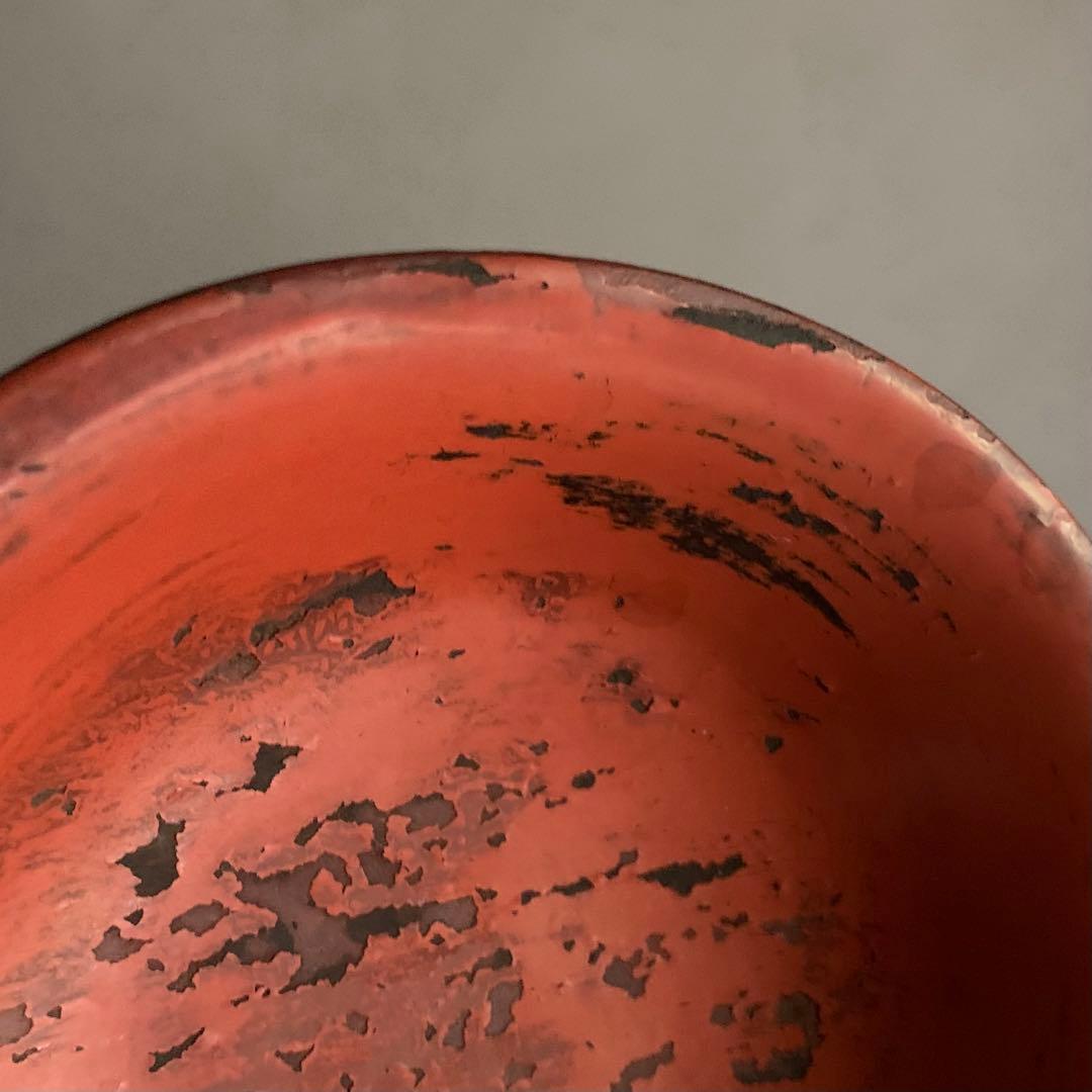 朱塗り 小椀 平盃 盃 小鉢 酒器 漆器 古美術 古道具 アンティーク No.1