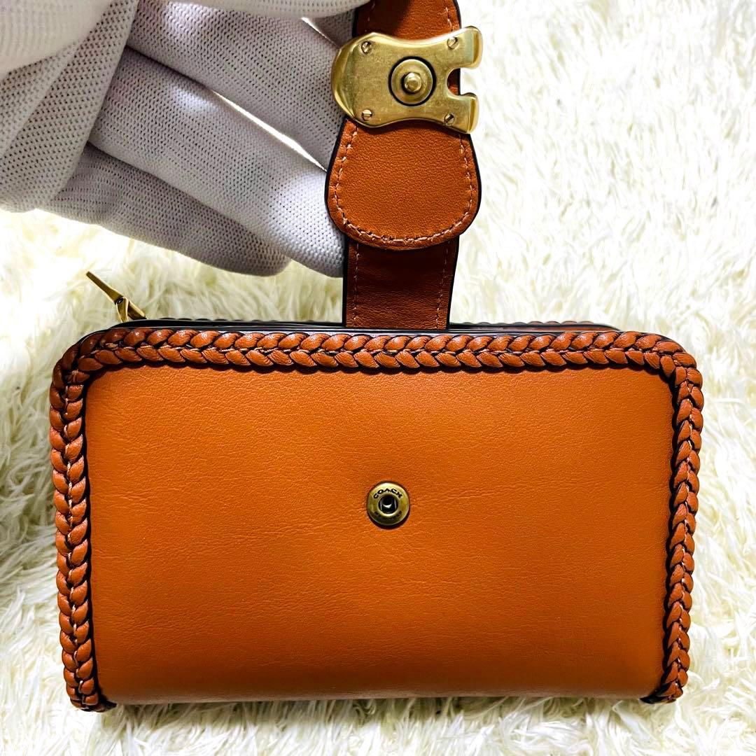 極美品 coach ミディアム ウォレット タビー ブレイド L字ファスナー