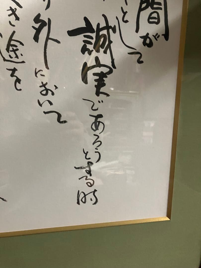 色紙 額装品 人間の滅亡の危機直面の決意 書 - 書アウトレット