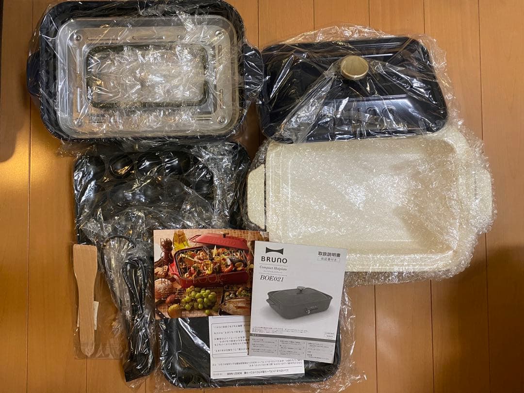 Brunoコンパクトホットプレート　セラミックコート鍋付　ネイビー コンパクトホットプレート セラミックコート鍋セット ホワイトの通販